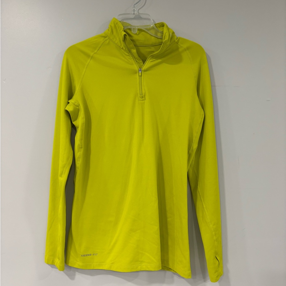 Nike Therma-Fit Lime Green Quarter-Zip Pullover Size Large